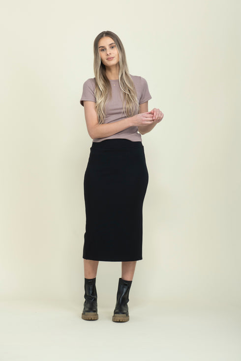 Erin-Luxe Fleece Midi Skirt